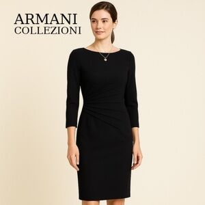 Armani Collezioni Black Sheath  Dress  Made in Italy 🇮🇹